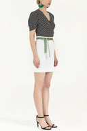 White Slim fit cotton skirt 80518
