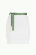 White Slim fit cotton skirt 80518