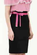 Black High waist  Slim-fit  skirt  80519