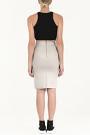 Gray High waist  Slim-fit  skirt  80519