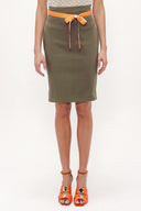 Khaki High waist  Slim-fit  skirt  80519