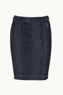 Navy Blue Button and gem  denim skirt  80521