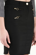 Black Zipped  Slim fit  skirt  80528