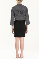 Black Zipped  Slim fit  skirt  80528