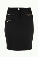 Black Zipped  Slim fit  skirt  80528