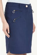 Navy Blue Zipped  Slim fit  skirt  80528