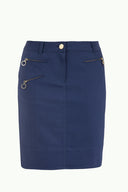 Navy Blue Zipped  Slim fit  skirt  80528