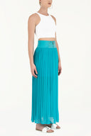 Turquoise Pleated chiffon skirt 80534