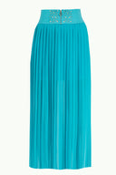 Turquoise Pleated chiffon skirt 80534