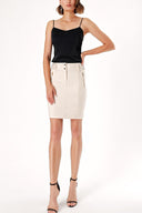 Beige Pencil skirt with pleats  80535