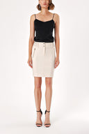 Beige Pencil skirt with pleats  80535