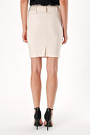 Beige Pencil skirt with pleats  80535