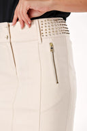 Beige Pencil skirt with pleats  80535