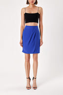 Blue Asymmetric cut crepe skirt 80538