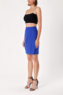 Blue Asymmetric cut crepe skirt 80538