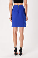 Blue Asymmetric cut crepe skirt 80538