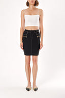 Black Pencil skirt with zipper detail 80542