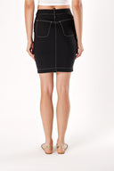 Black Pencil skirt with zipper detail 80542