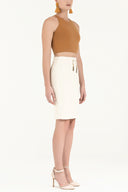 Beige High waist tassel skirt  80543