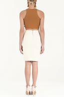 Beige High waist tassel skirt  80543