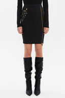 Black Metal accessory Slim-fit  skirt  80548