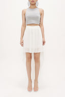 Ecru chiffon skirt 80553