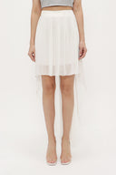 Ecru chiffon skirt 80553