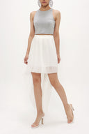 Ecru chiffon skirt 80553
