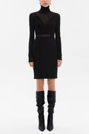 Black High waist  Slim-fit  skirt  80571