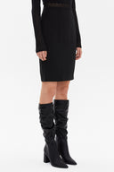 Black High waist  Slim-fit  skirt  80571