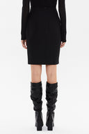 Black High waist  Slim-fit  skirt  80571