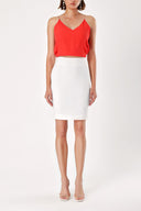 Ecru High waist  Slim-fit  skirt  80571
