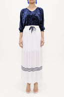 White Pleated chiffon skirt 80576