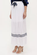 White Pleated chiffon skirt 80576