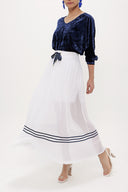 White Pleated chiffon skirt 80576