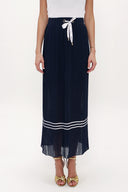 Navy Blue Pleated chiffon skirt 80576