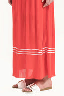 Red Pleated chiffon skirt 80576