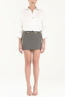 Gray Belted  mini skirt  80590