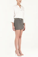 Gray Belted  mini skirt  80590