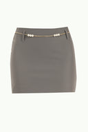 Gray Belted  mini skirt  80590