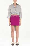 Fuchsia Belted  mini skirt  80590