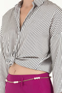 Fuchsia Belted  mini skirt  80590