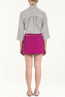 Fuchsia Belted  mini skirt  80590