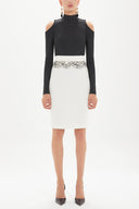 Ecru Lace  Slim fit  skirt  80613