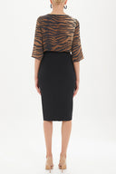 Black High waist deep slit skirt  80619