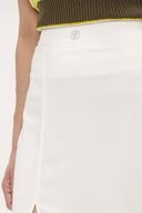 Ecru High waist deep slit skirt  80619