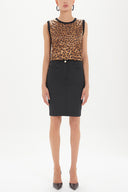 Black Elastic thigh high skirt 80622