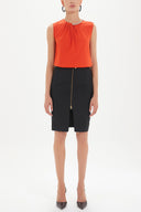 Black Deep slit pencil skirt 80641