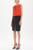 Black Deep slit pencil skirt 80641