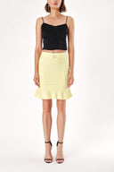 Yellow Flared slim-fit mini skirt 80658